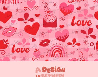Heartbreaker Valentine's Day Seamless Pattern and Sublimation PNG Digital Download