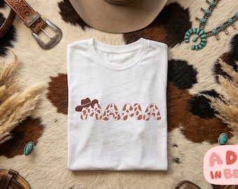 Mama Mini Gigi Mom Matching Cow Print PNG (Digital Download)