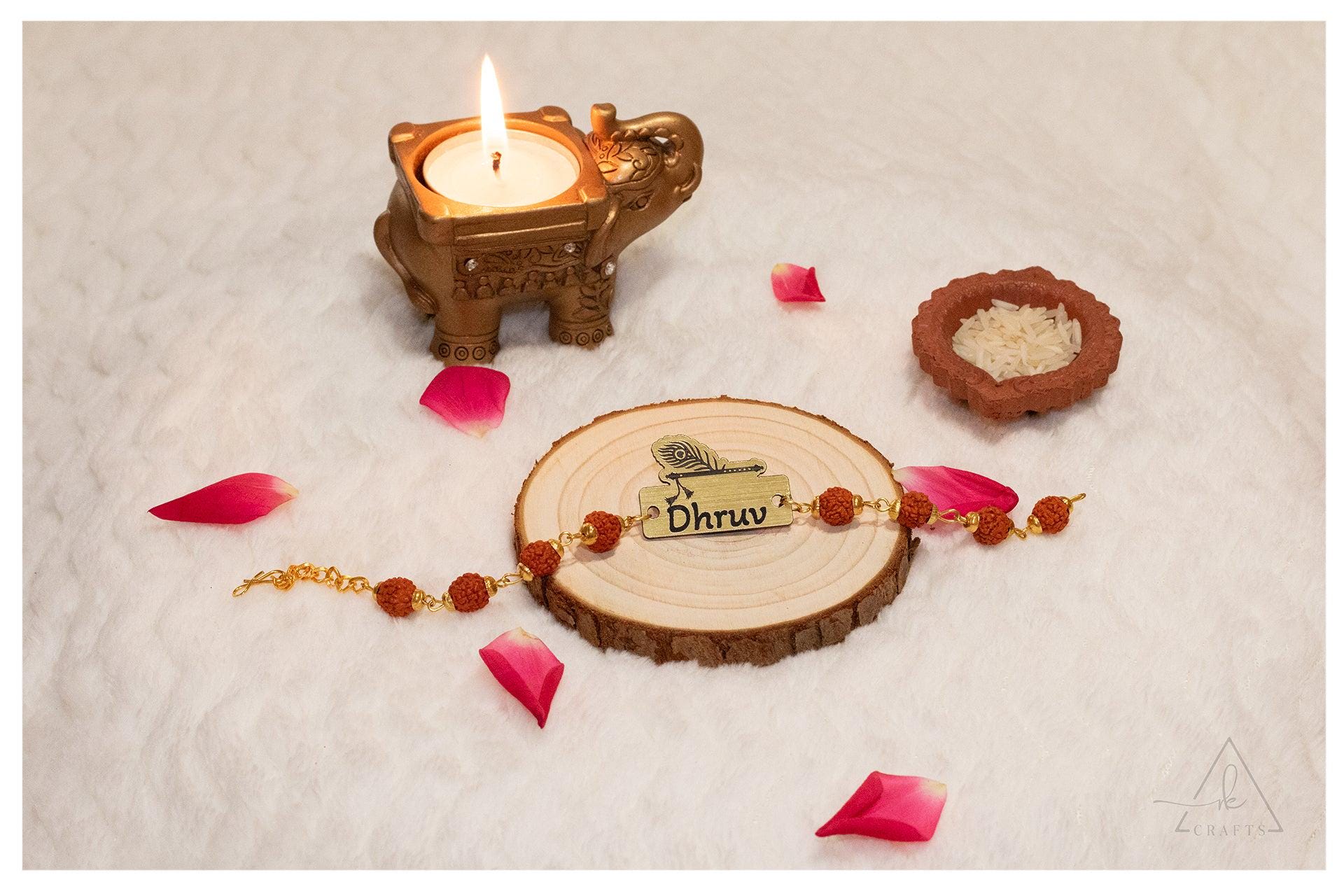 Personalized Rakhi With Custom Engraved Name Raksha Bandhan Gift Brass ...