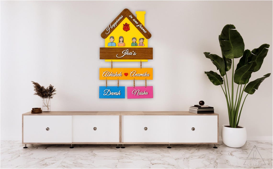 Personalized Family Name Plate Custom Wooden Name Sign Door Nameplate ...