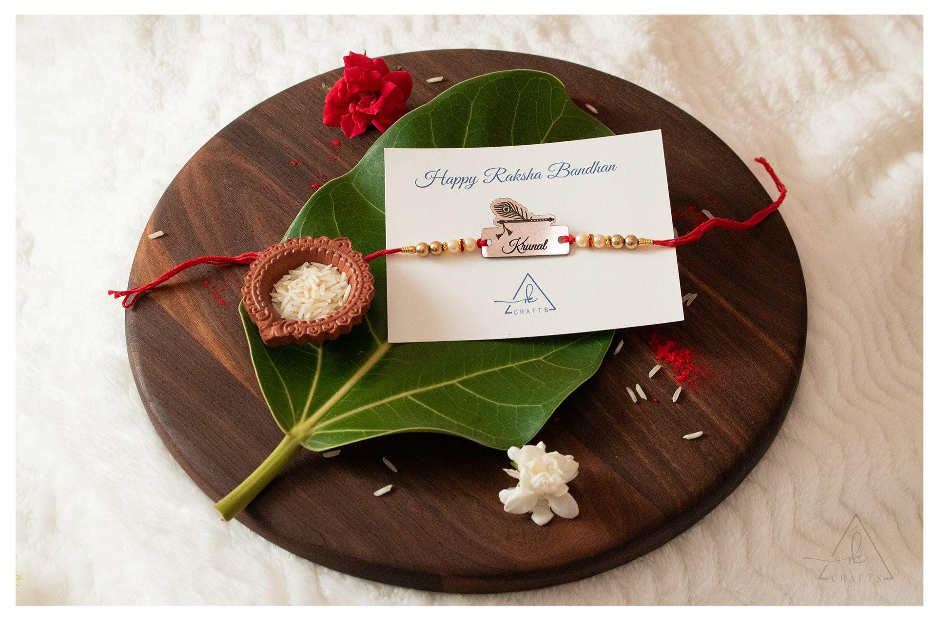 Personalized Rakhi With Custom Engraved Name Raksha Bandhan Gift Brass ...