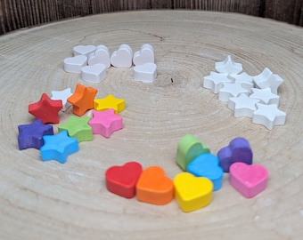 7 hearts or stars made of Raysin / wedding Christmas / table decoration white or colorful for table or candle plate / rainbow LGBTQ scatter decoration