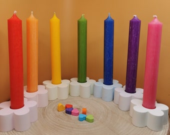 Bunte Kerze in verschiedenen Farben / Stabkerze aus Paraffin farbig durchgefärbt / Mitbringsel Geschenk Geburtstag / Kerzen Tischdeko