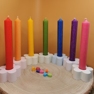 Stabkerze bunt farbig durchgefärbt Paraffin Kerzen Farben Set Regenbogen Pastell Knallfarben Geschenk Mitbringsel Geburtstag Tischdeko Deko