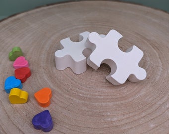 Puzzle piece made of Raysin/loving table decoration plain white/wedding gift friendship souvenir/decoration wedding anniversary