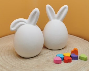 Easter eggs with bunny ears made of Raysin/Easter egg with ears/Easter decoration bunny set/Easter bunny egg with erect or kinky ears/table decoration egg Easter