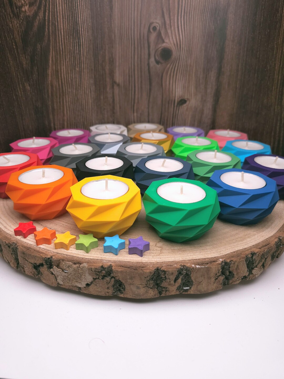 3D Printed Tealight Holder Low Poly Including Tealight Geometric 3d-printed-tealight-holder-low-poly-including-tealight-geometric