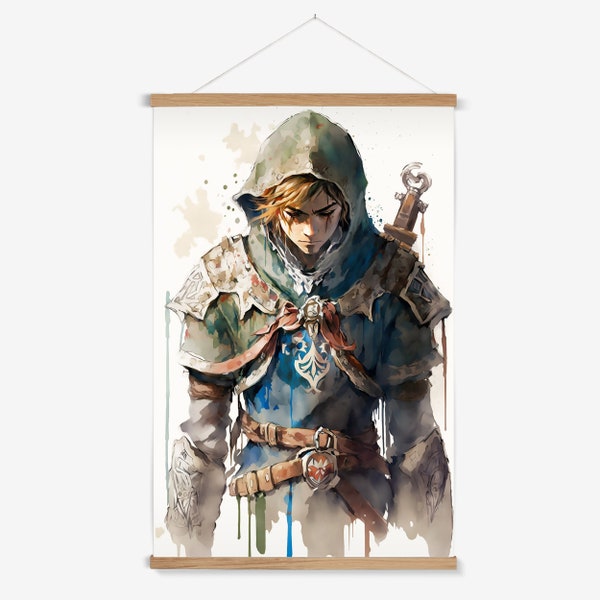 Link Tears of the Kingdom inspired poster, oil painting, fan art, video game poster, collectible, zelda game