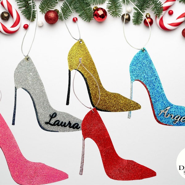 Décorations de Noël à talons hauts personnalisées, Talons hauts personnalisables, Décoration de Noël girly, Cadeau de Noël pour petite amie, Amateur de talons hauts