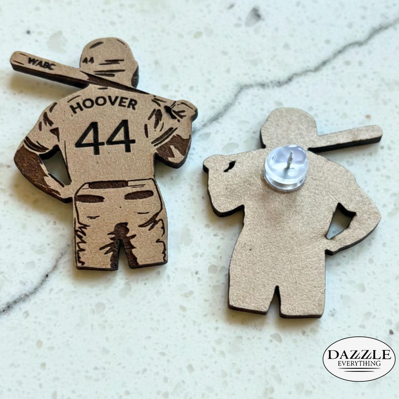 Baseball Pin, Personalized Baseball Pin, Baseball Player Gift, Team Mom Gift, Custom Baseball Name Tag, Engraved Button, Baseball Coach Gift image 6