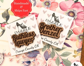 Custom Wooden Push Pins, Retro Style Pin, Personalized Laser-Cut Buttons, Lapel & Badge Pins, Lapel Pins, Badge Pins, Custom Push Pins