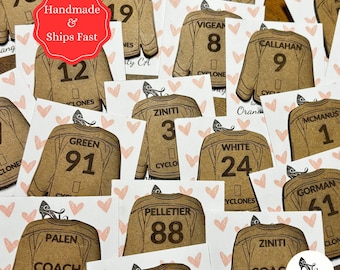 Custom Hockey Pins, Fantasy Hockey Jersey, Sports Team Pin, Player & Coach Gift, Hockey Buttons, Fantasy Trophies, Personalized Pin