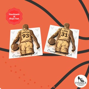 Custom Basketball Pins, Fantasy Basketball Jersey, Sports Team Pin, Player & Coach Gift,  BBall Buttons, Fantasy Trophies, Personalized Pin