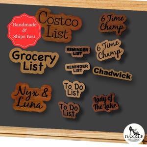 Engraved Fridge Magnet, Personalized Magnets, Custom Name Magnets, Custom Gift, Locker Label, Custom Quote, 3d Engraved Wood Text