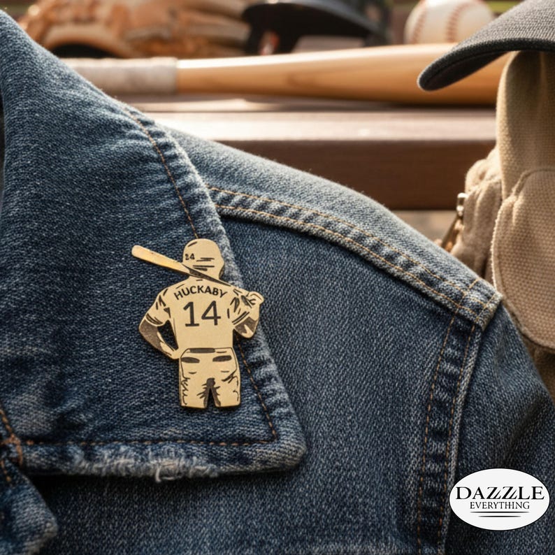 Baseball Pin, Personalized Baseball Pin, Baseball Player Gift, Team Mom Gift, Custom Baseball Name Tag, Engraved Button, Baseball Coach Gift image 9