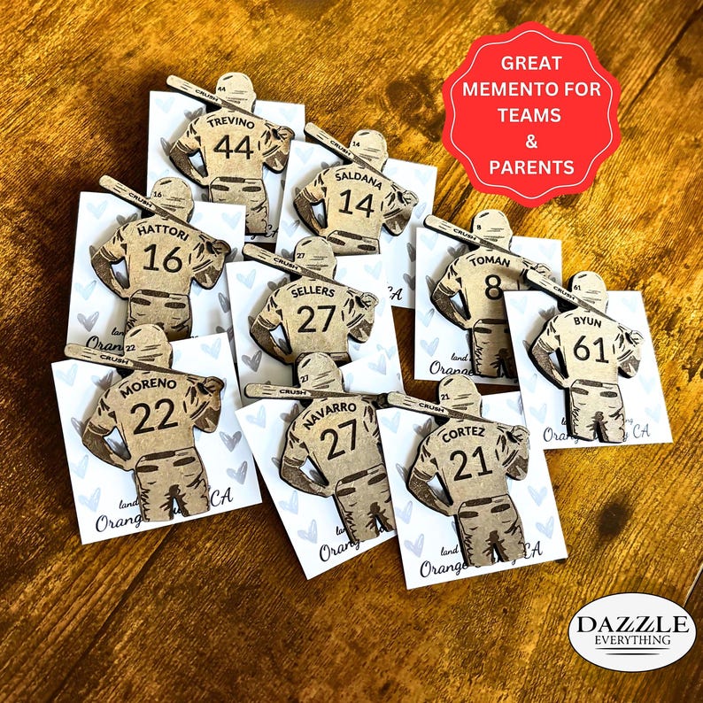 Baseball Pin, Personalized Baseball Pin, Baseball Player Gift, Team Mom Gift, Custom Baseball Name Tag, Engraved Button, Baseball Coach Gift image 1