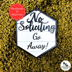 No Soliciting Sign, Go Away Door Sign, Go Away Sign, Outdoor Decor, Do Not Knock, Do Not Solicit, Go Away, Leave Alone Sign, Funny Door Sign