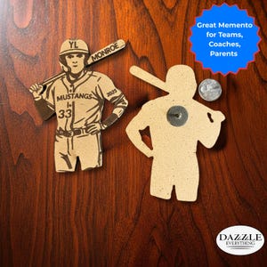 Baseball Pin, Personalized Baseball Pin, Baseball Player Pins, Team Mom Gift, Custom Baseball Name Tag, Engraved Button, Baseball Coach Gift