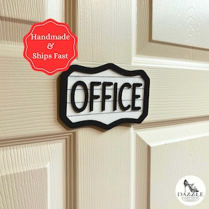 Handmade Office Sign, Office Decor, Wooden Office Door Sign, Home Office Wall Art, Minimalist Office Sign, Office Plaque, Company Door Sign