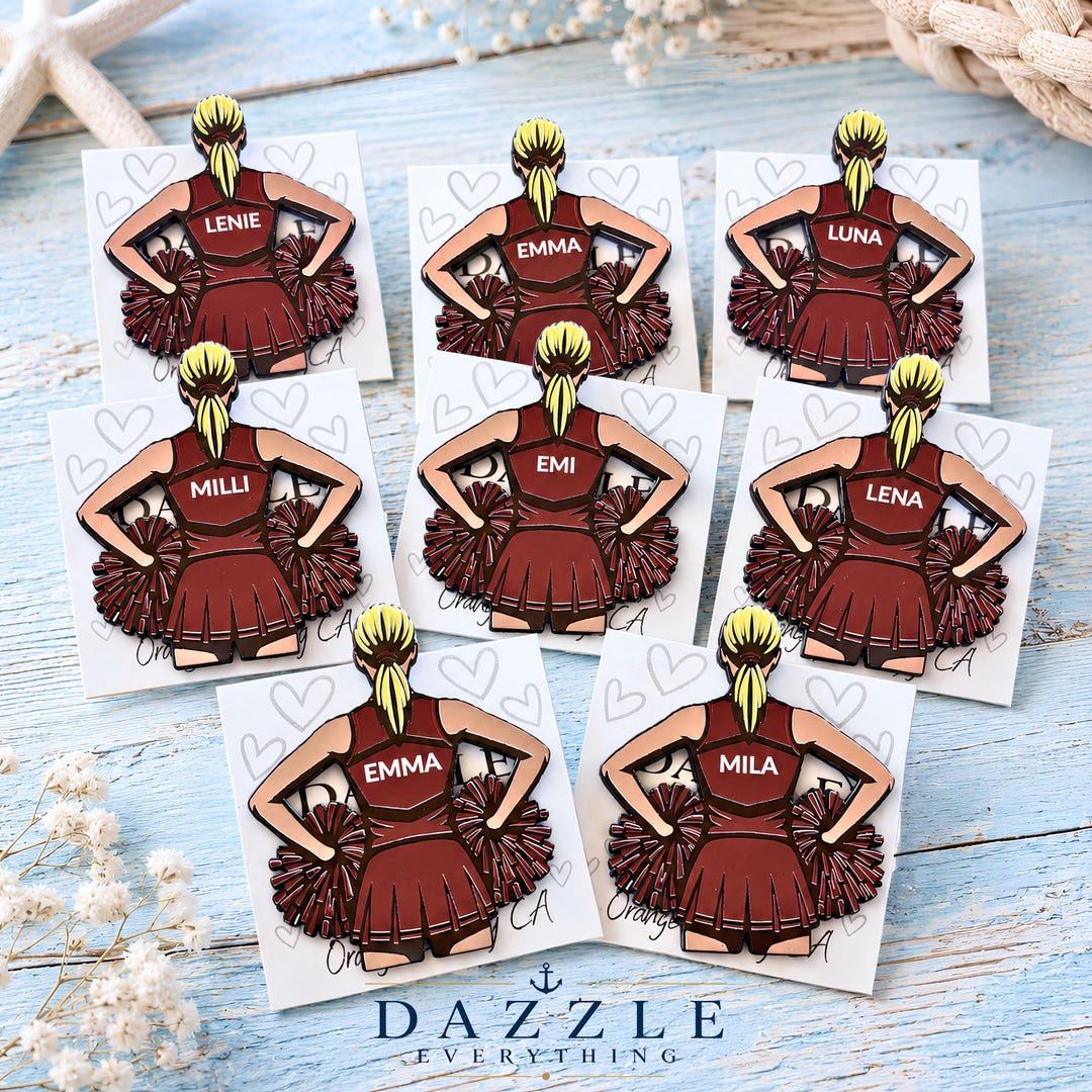 Personalized Cheerleader Pin, Custom Cheer Team Pins, Cheer Coach Gift ...