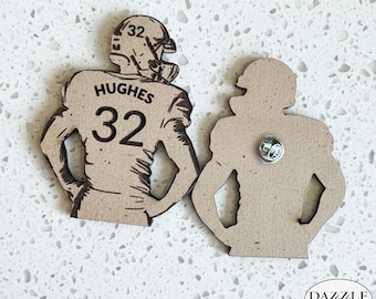 Football Gift, Personalized Football Pin, Football Player Gift, Team Mom Gift, Custom Football Name Tag, Football Team Gifts, Football Pins