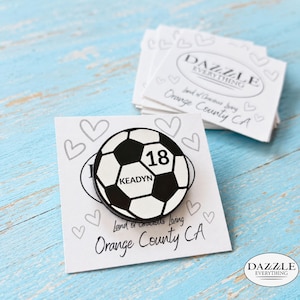 Personalized Soccer Pin, Custom Soccer Player Gift, Soccer Team Pins, Soccer Mom Gift, Coach Gift, Senior Night Gift, Sports Team Keepsake image 6