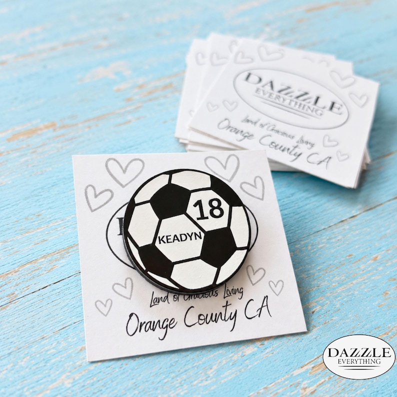 Personalized Soccer Pin, Custom Soccer Player Gift, Soccer Team Pins, Soccer Mom Gift, Coach Gift, Senior Night Gift, Sports Team Keepsake image 6