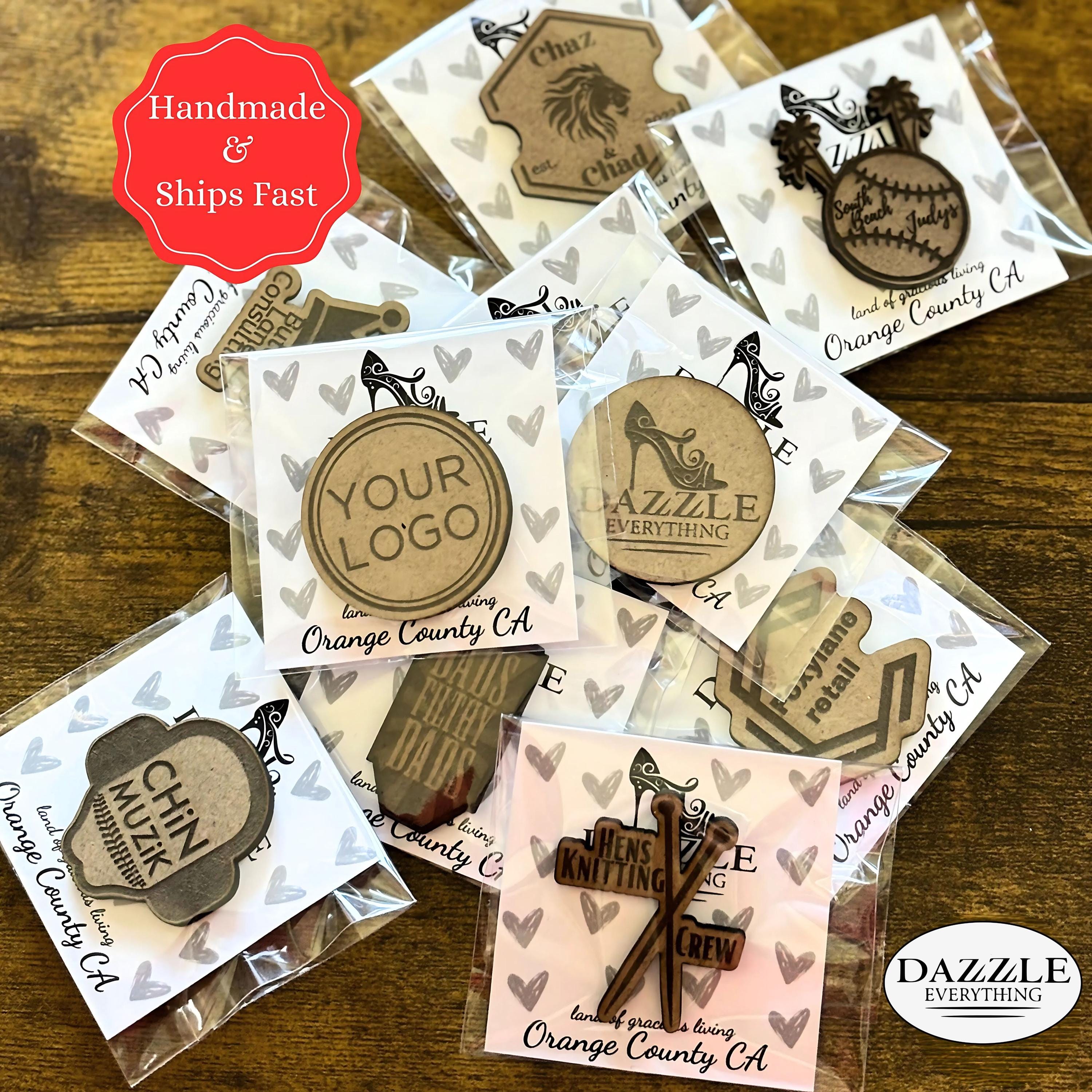 Custom Logo Pins, Retro Style Wooden Pin, Personalized Laser-Cut Buttons, Lapel & Badge Pins, Business Logo Pins, Company Insignia Pin