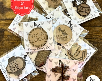 Custom Logo Pins, Retro Style Wooden Pin, Personalized Laser-Cut Buttons, Lapel & Badge Pins, Business Logo Pins, Company Insignia Pin