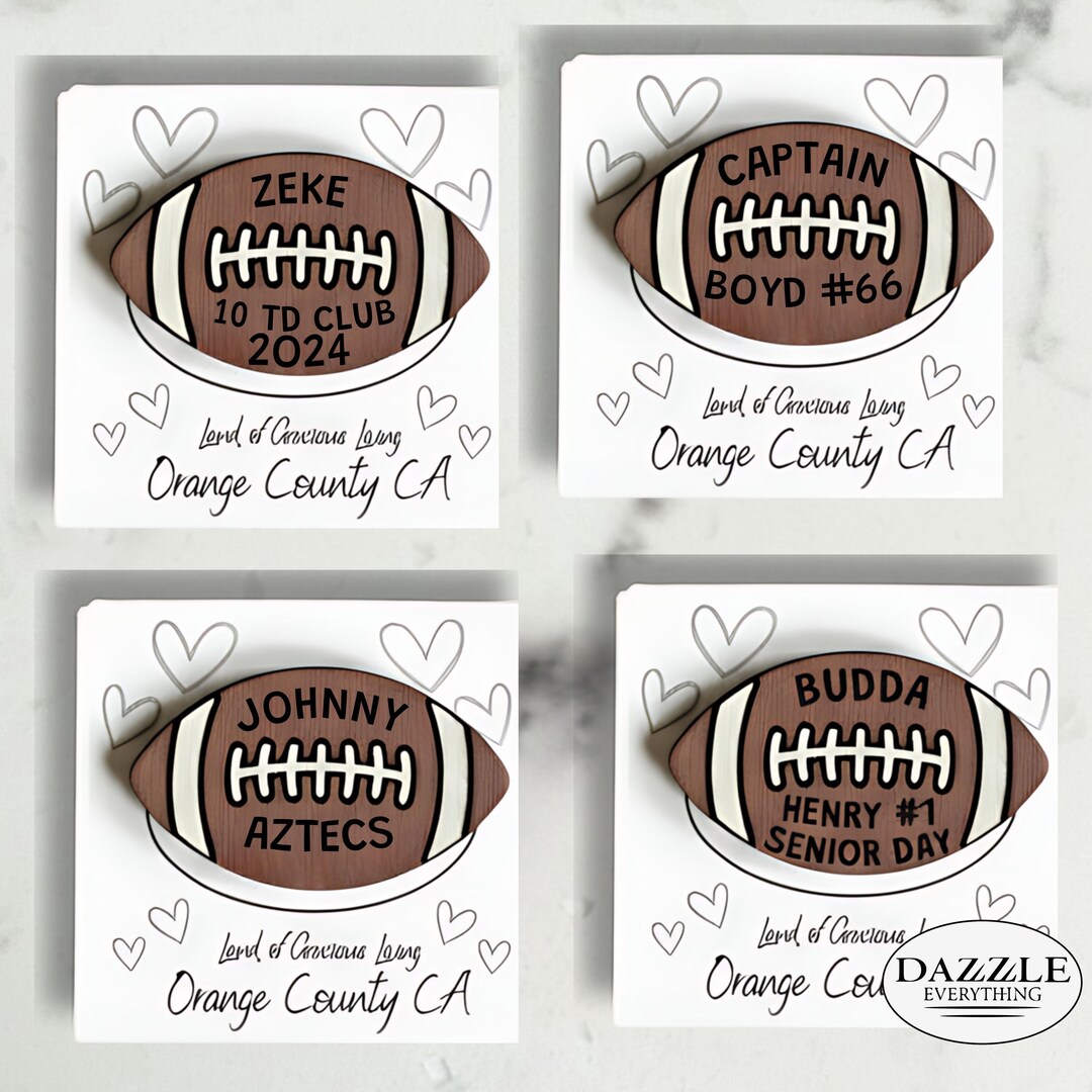 Football Pin, Personalized Football Pin, Football Player Gift, Team Mom ...
