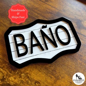 Baño Sign, Bathroom Sign, Handmade Restroom Sign, Sign For Home, Sign For Restaurant, Sign For Business, Toilet Door Sign, Toilette Sign
