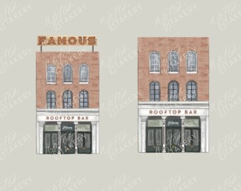 Berühmte Bar Digital Download Illustration