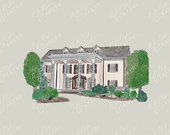 Die Villa am Cherokee Dock Digital Download Illustration