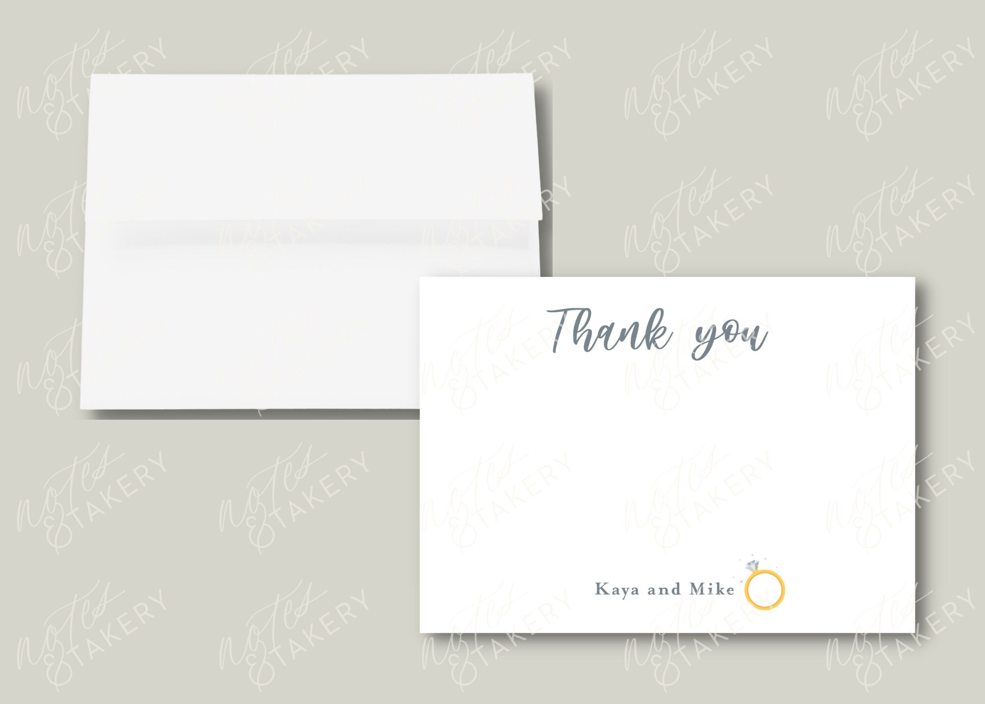 Engagement Thank You Cards Etsy