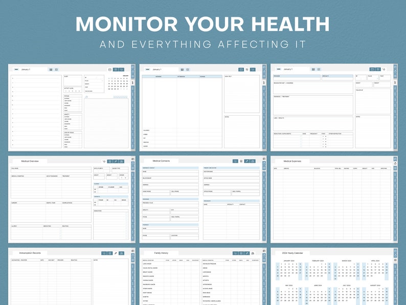 2024 Digital Medical Calendar Tracker Chronic Illness Etsy