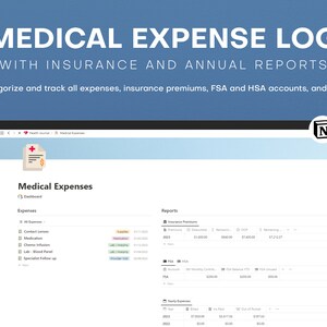 Health Journal Notion Template for Digital Organization, Mental Log ...