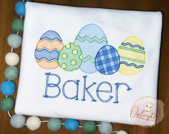 Personalized Boys Easter Egg Applique Shirt / Easter Outfit / Boys easter shirt / Baby Easter Shirt / Easter egg hunt shirt / Monogrammed