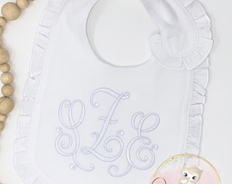 Personalized Baby GIrl Bib/Baby Shower Gift/Baby Girl Gift/Initial Personalized Bib/Monogrammed Baby Bib/Custom Baby Bib/Baby Monogram/Bib