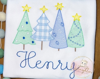 Boy Christmas Tree Shirt/Christmas Tree Shirt/Boy Christmas Outfit/Personalized Boy Christmas Shirt/Christmas Applique Shirt/1st Christmas