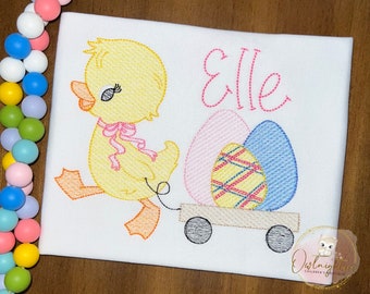 Girl Easter Shirt / Duck with Easter Eggs / Personalized Easter Shirt / Baby Girl Easter / Easter Outfit / Baby Easter Shirt /Toddler Easter