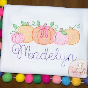 Personalized Girls Pumpkin Shirt/Toddler Girl Pumpkin Shirt/Girls Fall Shirt/Embroidered Shirt/First Thanksgiving/Pumpkin Picking Outfit