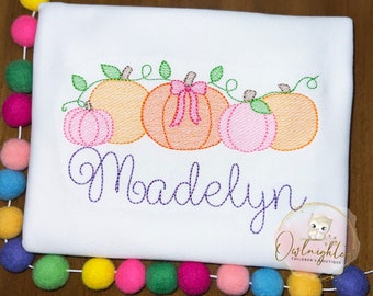 Personalized Girls Pumpkin Shirt/Toddler Girl Pumpkin Shirt/Girls Fall Shirt/Embroidered Shirt/First Thanksgiving/Pumpkin Picking Outfit