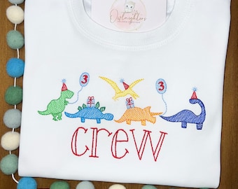 Personalized Dinosaur Shirt / Dinosaur Monogrammed Shirt / Boy Dino Party Shirt / Dino Birthday / Dinosaur Applique / Dinosaur Sketch