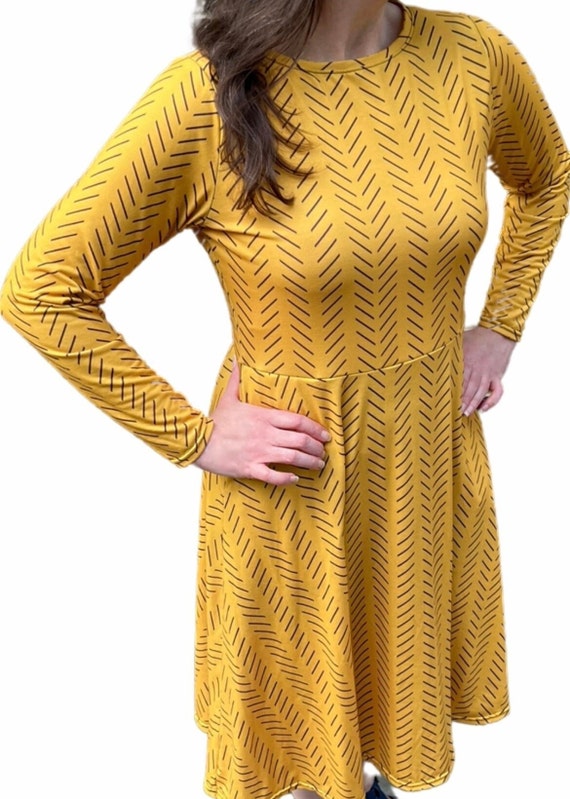knee length dresses for ladies Lady Black Tie - Maia Midi Dress - Mustard - Final Sale main image 0