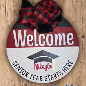 Custom Door or Wall Hanger | Senior Year Starts Here | Personalize with Name | High School / College Graduation Decor | Class of 2025