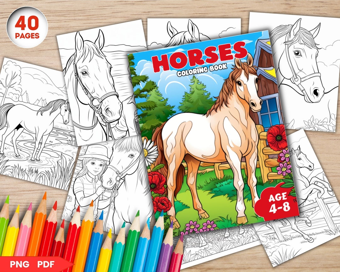 Horses Coloring Pages, Horses Coloring Book, Mandala Pattern, Coloring ...