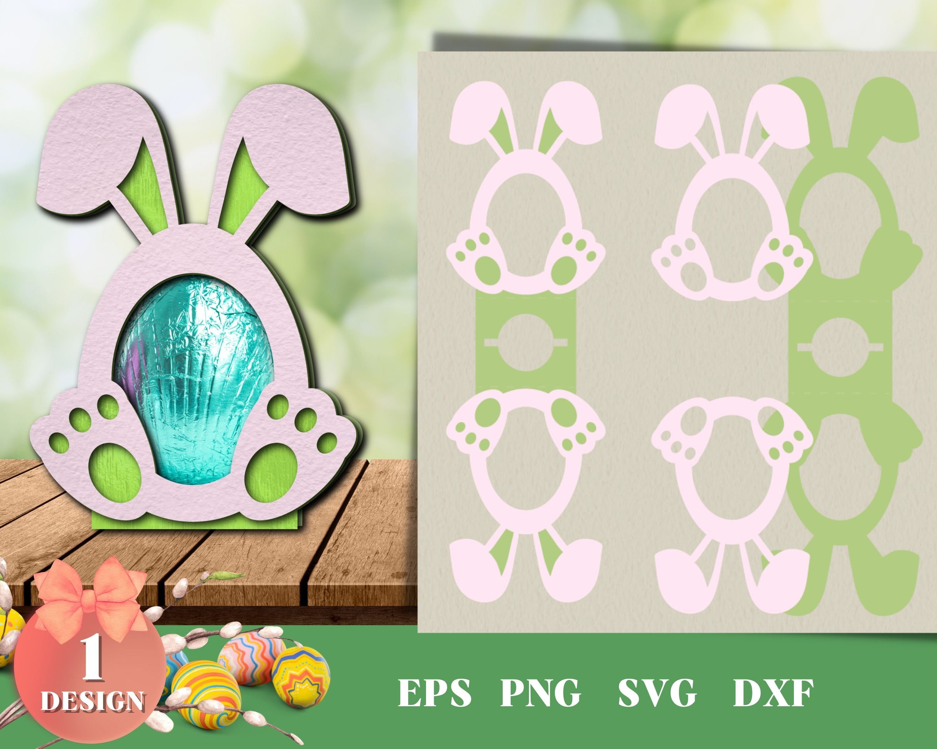 Easter Egg Holder SVG Bundle, Chocolate Egg, Candy Holder, Easter Bunny ...