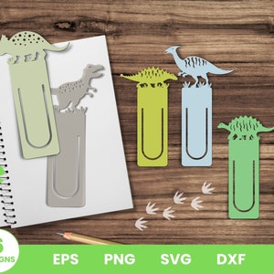 Dinosaur Bookmark SVG Bundle, Bookmark Svg, Dino Svg, Animals Bookmark, Kids Bookmark, Bookmark Template, Reading Svg