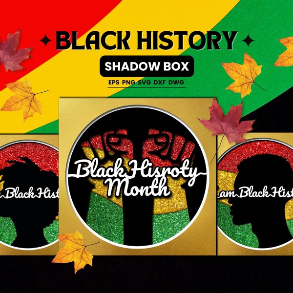 Black history month shadowbox SVG, 3D Africa Cricut, Black lives matter, Black queen Cut File, Paper Craft, Vector, Black king