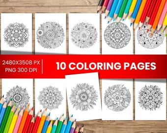 24 Page Printable Mandala Coloring Pages, Mandala Pattern, Coloring ...